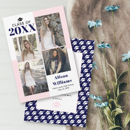 Klasse von 2025 vier Fotos rot, Marine Abschluss Ankündigung