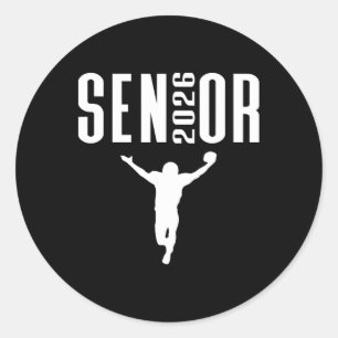 Klasse von 2026 Senior Sport Thema Fußballspieler  Runder Aufkleber