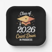 Klasse von 2026 zählen in der Entwicklung peronali Pappteller (Vorderseite)