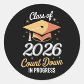 Klasse von 2026 zählen in der Entwicklung peronali Runder Aufkleber (Vorderseite)