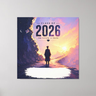 Klasse von 2026 Zukunftsweg Grad Design Leinwanddruck