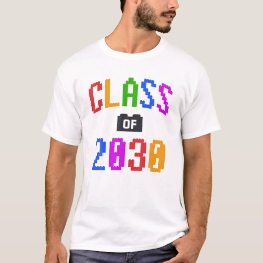 KLASSE von 2030 Kids Bricks Toy Vierte Klasse Schu T-Shirt (Vorderseite)