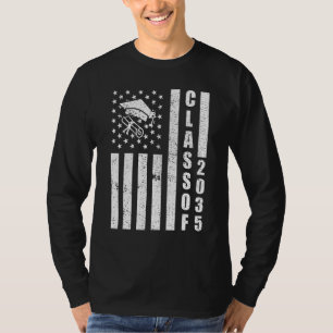 Klasse von 2035 gestresste amerikanische Flagge Ex T-Shirt