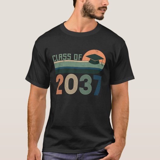 Klasse von 2037 mit Me Kindergarten bis Graduat wa T-Shirt (Vorderseite)