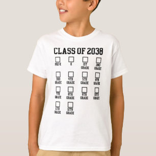 Klasse von 2038 Mit mir Checklist Abschluss wachse T-Shirt
