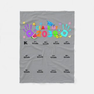 Klasse von 2039 Uhr Wachsen Handabdruck Pre-K 12. Fleecedecke
