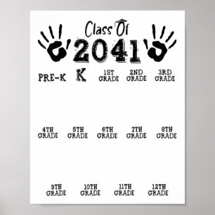 Klasse von 2041 Wachse mit mir T-Shirt Handabdruck Poster