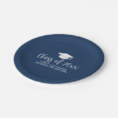 Klasse von 20xx Trendy Script and Name - Navy Pappteller (Schrägansicht)