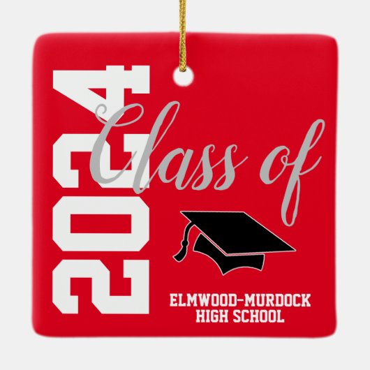 Klasse von 24 Personalisierten Abschlüssen Keramikornament (Rückseite)
