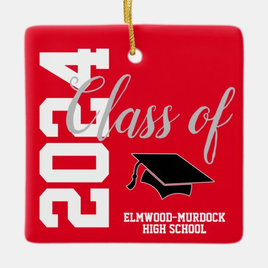 Klasse von 24 Personalisierten Abschlüssen Keramikornament (Vorderseite)