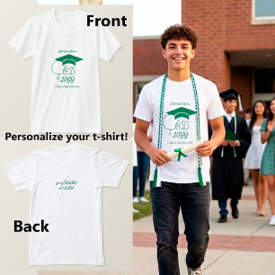 Klasse von-Dunkelgrüner Abschluss Hut-Individuell T-Shirt