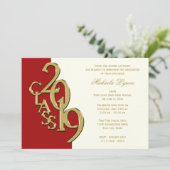 Klasse von Grad Gold Red Ivory 2019 Einladung (Stehend Vorderseite)