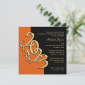 Klasse von Grad Orange und Gold 2023 Einladung (Stehend Vorderseite)