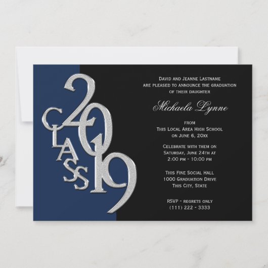 Klasse von Grad Silver 2019 mit Farboption Einladung (Vorderseite)