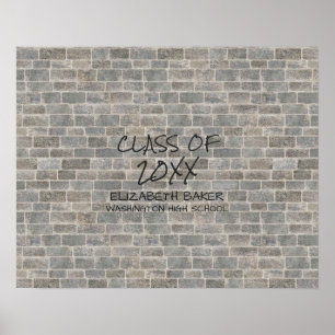 Klasse von Grauer Backstein "Auf meine Wand schr Poster