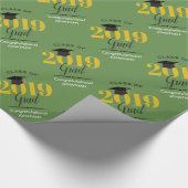 Klasse von Grün 2019 u. Gold des Absolvent-| Geschenkpapier (Ecke)