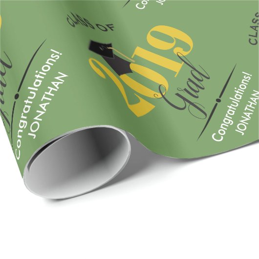 Klasse von Grün 2019 u. Gold des Absolvent-| Geschenkpapier (Rolleneckpunkt)