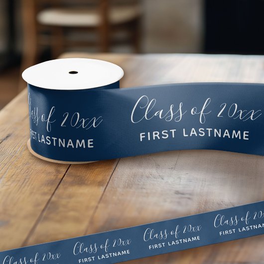 Klasse von Jahr und Name - Navy Blue kann sich änd Satinband