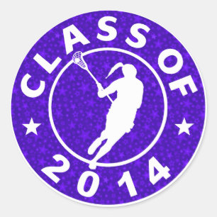 Klasse von MädchenLacrosse 2014 Runder Aufkleber
