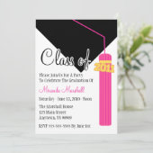 Klasse von Quasten-Abschluss-Einladung 2011 (Rosa) Einladung (Stehend Vorderseite)