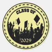 Klasse wählen Jahr und Farbe Runder Aufkleber (Vorderseite)