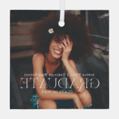 Klasse | Weihnachten im Foto Ornament Aus Glas (Rückseite)