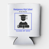 Klasse Wiedersehen Black Bright Blue Custom Mement Dosenkühler (Vorderseite)