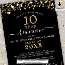 Klasse Wiedersehen Black Gold Stars leuchten jedes