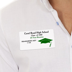 Klasse Wiedersehen Black Green Paper Name Tag
