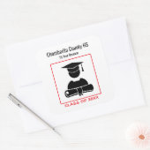 Klasse Wiedersehen Black Red Custom entwickelt Quadratischer Aufkleber (Umschlag)