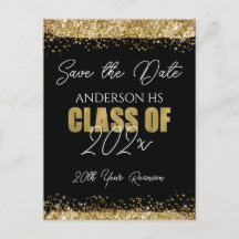 Klasse Wiedersehen Black und Gold Save the Date