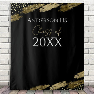 Klasse Wiedersehen Black und Gold Wandteppich
