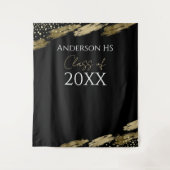 Klasse Wiedersehen Black und Gold Wandteppich (Vorderseite)