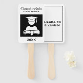 Klasse Wiedersehen Elegant Schwarz-weiß Custom Fächer (Vorne und Hinten)