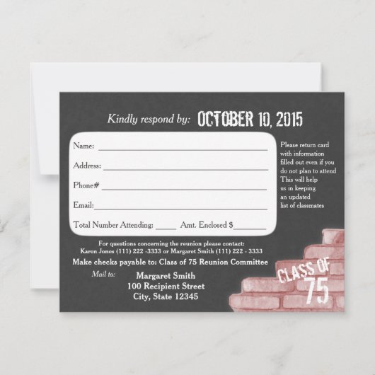 Klasse Wiedersehen Graffiti Response Card Einladung (Vorderseite)