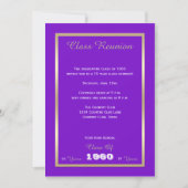 Klasse Wiedersehen Ihr Jahr Lila und Gold Einladung (Vorderseite)