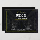 Klasse Wiedersehen jedes Jahr elegant schwarz Einladung (Vorne/Hinten)