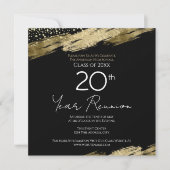 Klasse Wiedersehen mit Details Gold Schwarze Einla Einladung (Vorderseite)