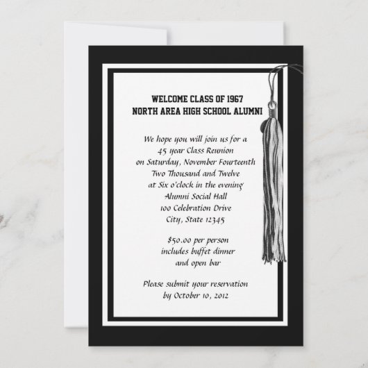 Klasse Wiedersehen mit veränderbaren Farben Einladung (Rückseite)