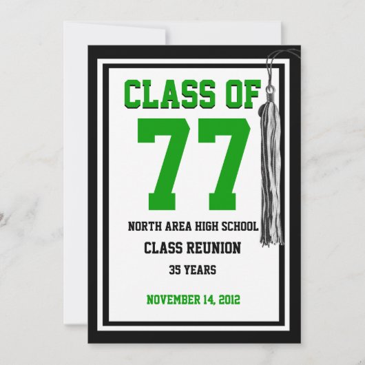 Klasse Wiedersehen mit veränderbaren Farben Einladung (Vorderseite)