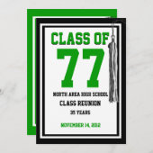 Klasse Wiedersehen mit veränderbaren Farben Einladung (Vorne/Hinten)