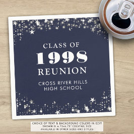 Klasse Wiedersehen Navy Blue Silver Personalisiert Serviette