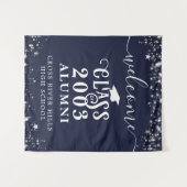 Klasse Wiedersehen Navy Blue Welcome Class Year Al Wandteppich (Vorderseite (Horizontal))