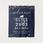Klasse Wiedersehen Navy Blue Welcome Class Year Al Wandteppich (Vorderseite)