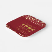 Klasse Wiedersehen Red Gold Stars Personalisiert Pappteller (Gewinkelt)
