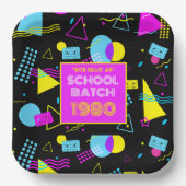 Klasse Wiedersehen Retro School 80er Jahre Stil Pappteller (Vorderseite)