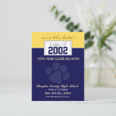 Klasse Wiedersehen Rett-the-Date-Ankündigung (blau Ankündigungspostkarte (Stehend Vorderseite)