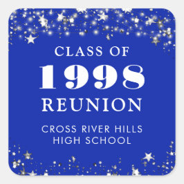 Klasse Wiedersehen Royal Blue Silver Stars Persona Quadratischer Aufkleber