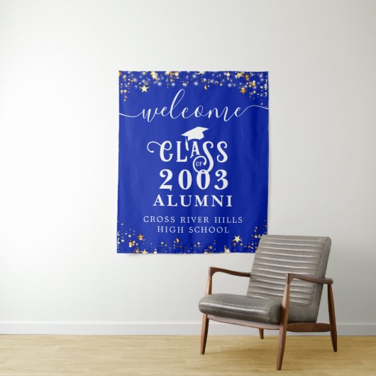 Klasse Wiedersehen Royal Blue Welcome Class Year A Wandteppich (Beispiel)