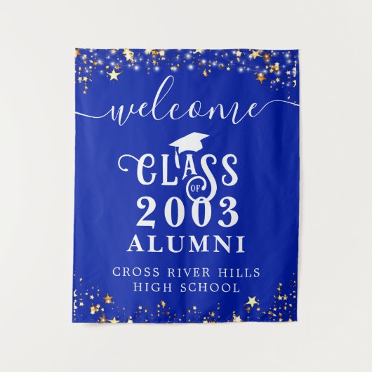 Klasse Wiedersehen Royal Blue Welcome Class Year A Wandteppich (Vorderseite)